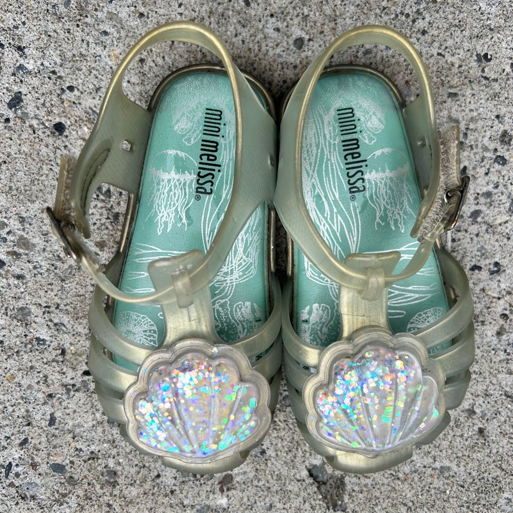 Mini Melissa Seashell sparkle sandals